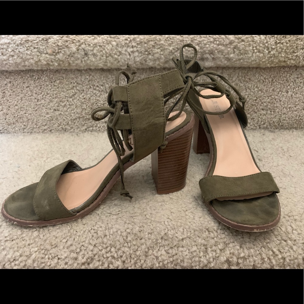 Olive green heels
